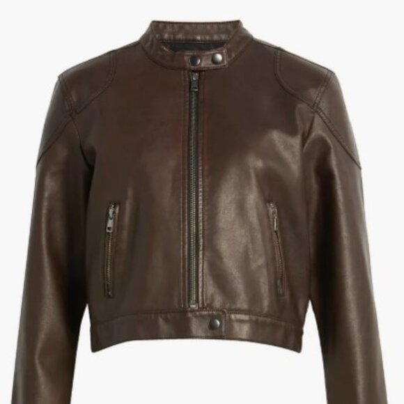Nordstrom Brown Leather Jacket - Picture 3 of 7
